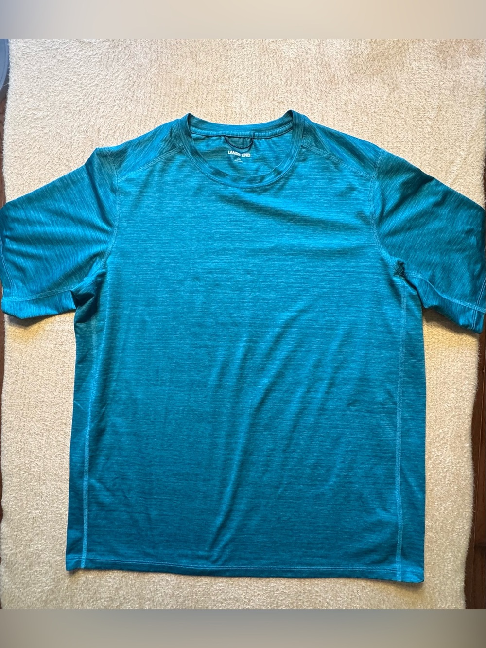 Lands' End Men's Teal Short-Sleeve Crew Performance Tee